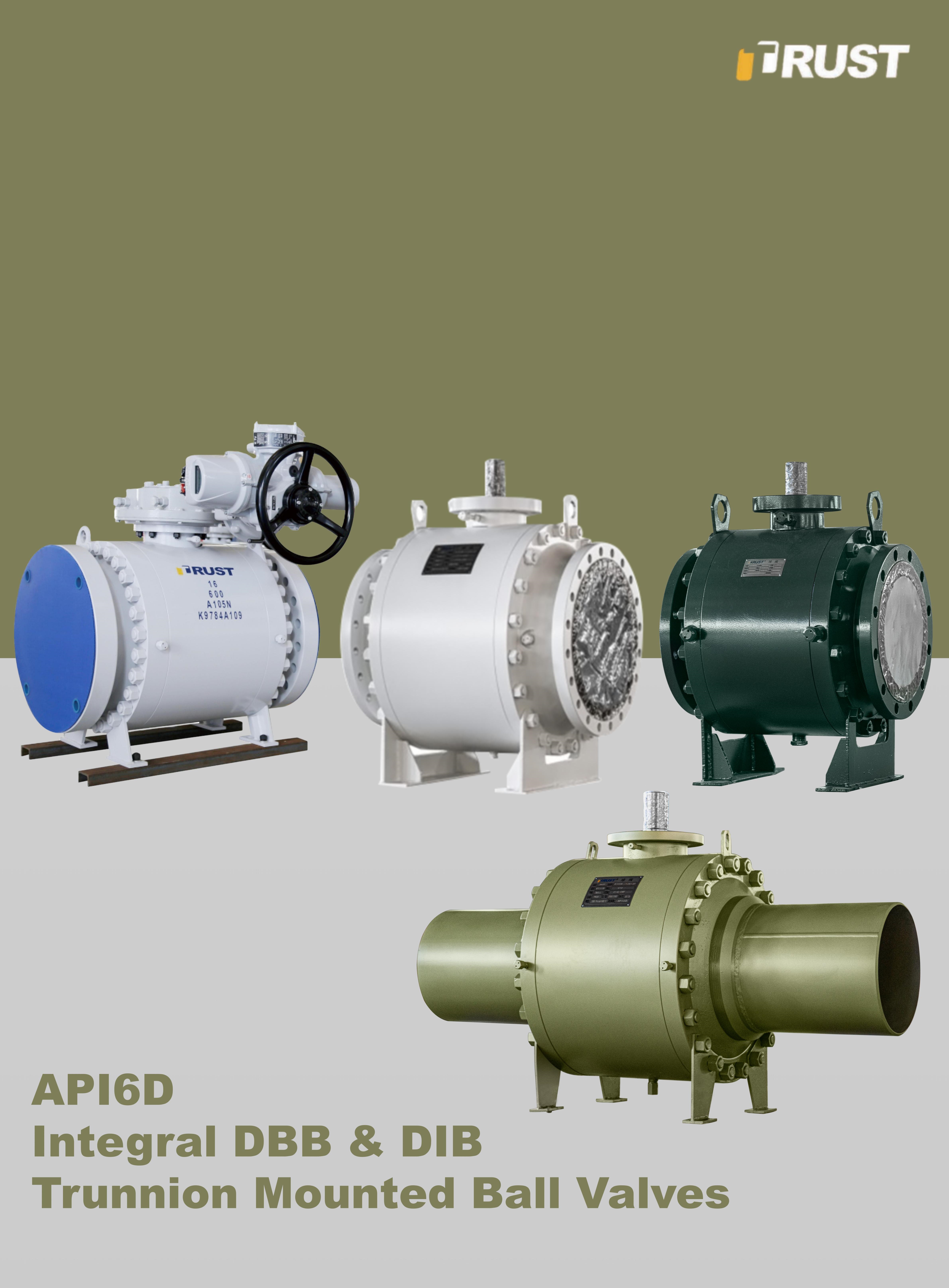 شیرهای توپی نصب شده با ترانیون DBB و DIB یکپارچه